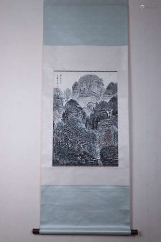 Chinese School, Ink And Color Scroll Painting