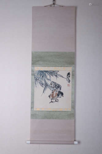 Chinese School, Ink And Color Scroll Painting