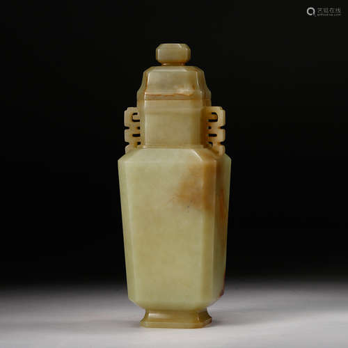 A Celadon Jade Cover Vase