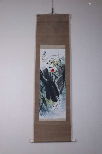 Chinese School, Ink And Color Scroll Painting