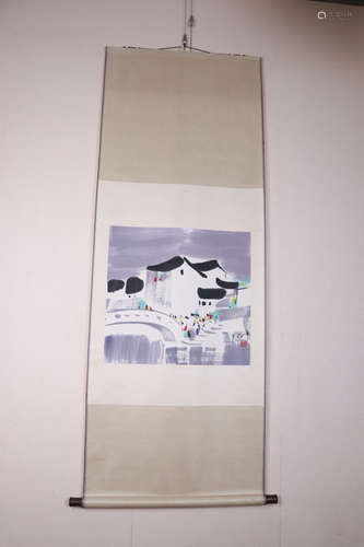 Chinese School, Ink And Color Scroll Painting