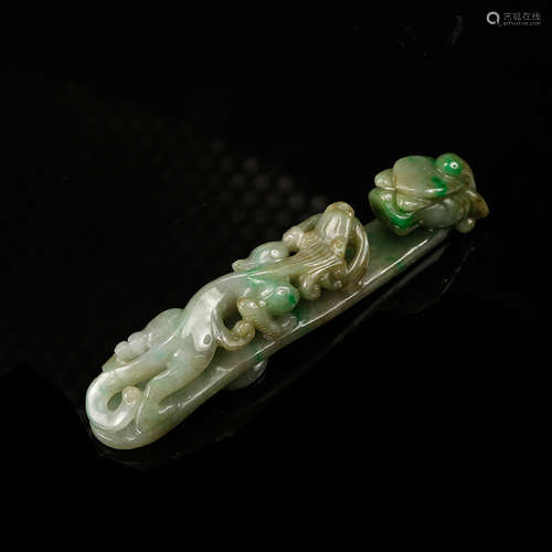 A Chinese Jadeite Dragon Belt Hook