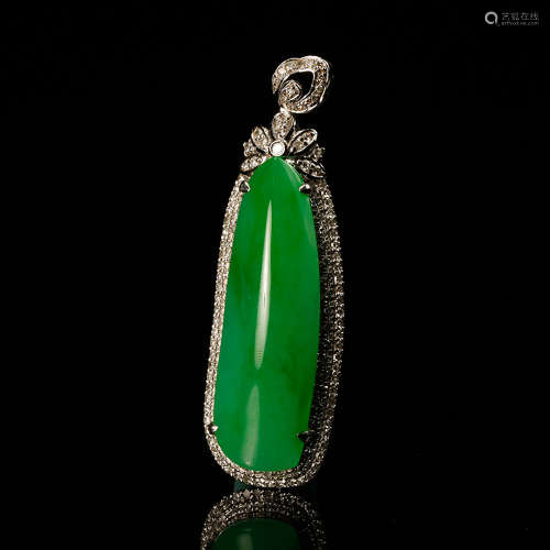 A Green Natural Grade A Jadeite Pendant
