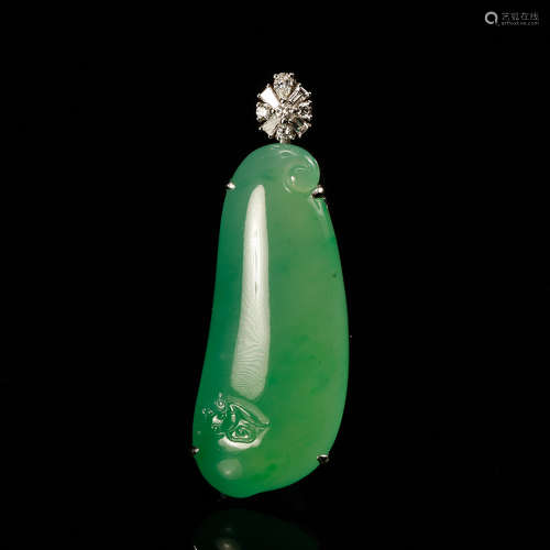 A Green Natural Grade A Jadeite Pendant