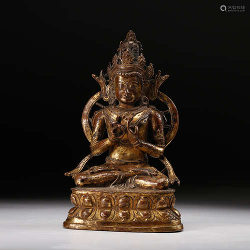 A Gilt Bronze Seated Buddha