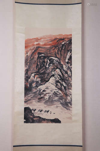 Chinese School, Ink And Color Scroll Painting