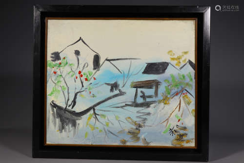 Chinese School, Oil On Canvas Framed