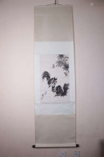 Chinese School, Ink And Color Scroll Painting