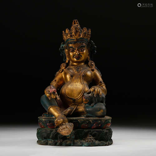 A Lacquer Over Pottery Figure Of Jambhala