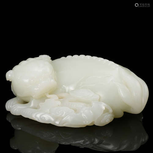 White Jade Carved Qilin