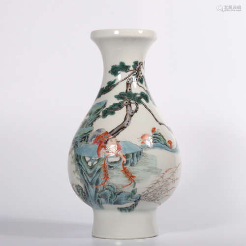 A Famille Rose Porcelain Vase, Marked