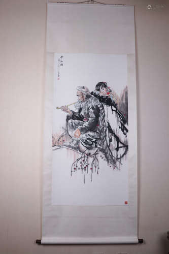 Chinese School, Ink And Color Scroll Painting