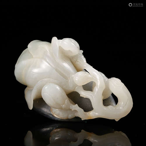 A White Jade Carved Flower