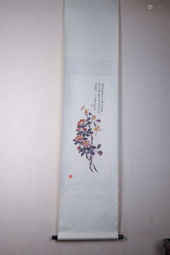 Chinese School, Ink And Color Scroll Painting