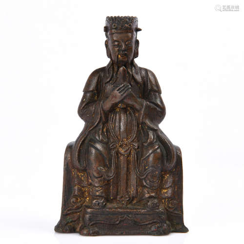 A Bronze Seated Daoist Figurine