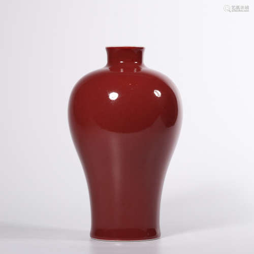 An Oxblood Glazed Porcelain Vase, Marked