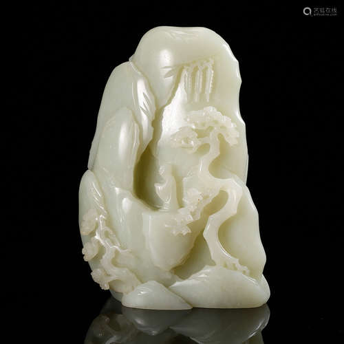 A White Jade Landscape Boulder