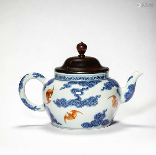 A Blue White Porcelain Tea Pot, Qing Dynasty