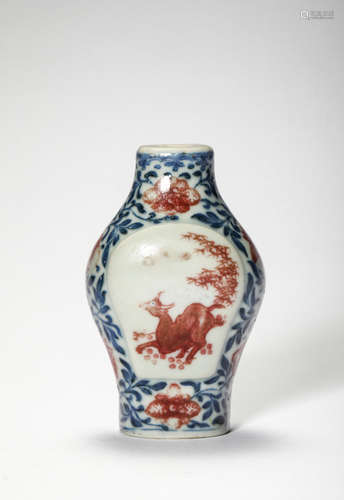 A Blue White Iron Red Underglazed Vase