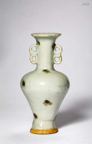 A Pale Celadon Glazed Porcelain Vase, Yuan Dynasty