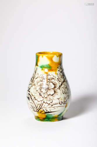 A Sancai Glazed Porcelain Vase