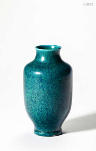 A Peacock Glazed Porcelain Vase, Qing Dynasty