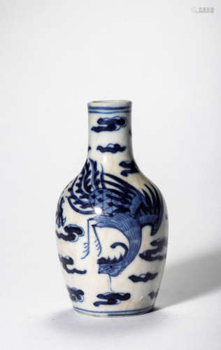 A Blue White Porcelain Vase, Qing Dynasty