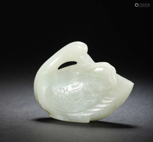 A White Jade Carved Goose