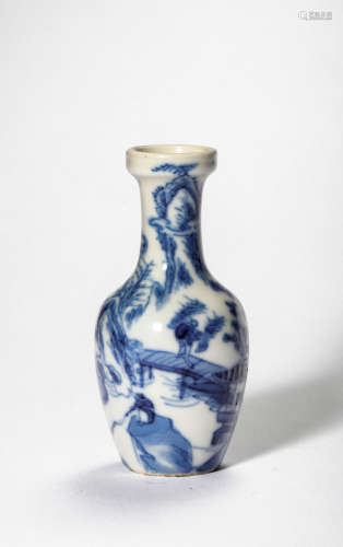 A Blue White Porcelain Vase, Qing Dynasty