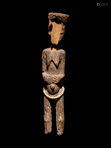 A Baule or Akan Wood Figure Height 8 5/8 inches.