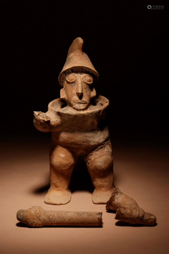 A Nayarit Terracotta Warrior Figure, with Associated