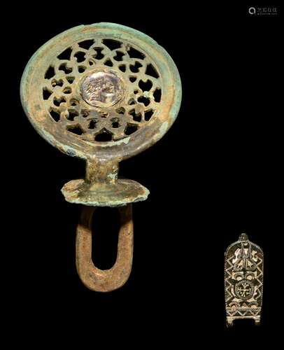 A Byzantine Bronze Belt Buckle and a Roman Bronze