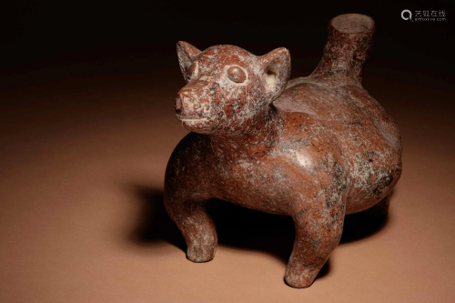 A Colima Terracotta Dog Length 13 3/4 inches.
