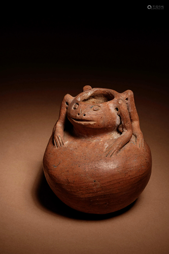 A NariÃ±o Terracotta Frog Vessel Height 3 3/4