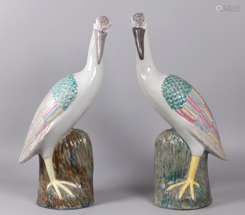 pair of Chinese porcelain birds