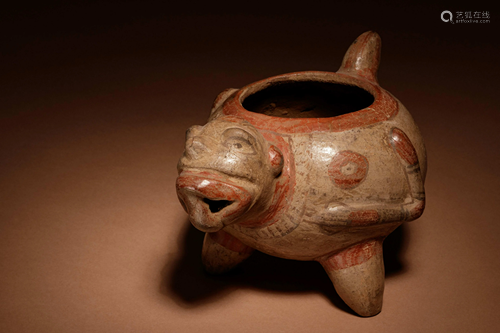 A Nicoya Polychrome Terracotta Animal Effigy Vessel