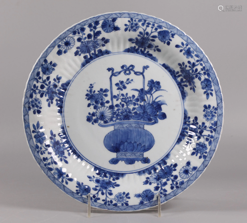 Chinese blue & white porcelain plate, possibly 18th c.