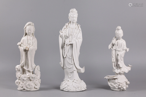 3 Chinese porcelain immortals, possibly 19th c.