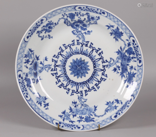Chinese blue & white porcelain plate, possibly 18th c.