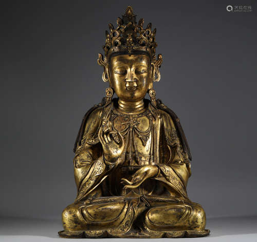 Bronze gilded Buddha statues of Ming Dynasty明代銅鎏金佛祖造...