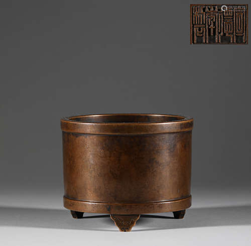 Ming Dynasty bronze three foot censer明代銅製三足香爐