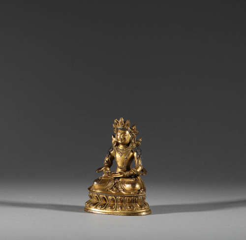 Bronze gilded Guanyin statues in Qing Dynasty清代銅鎏金觀音造...