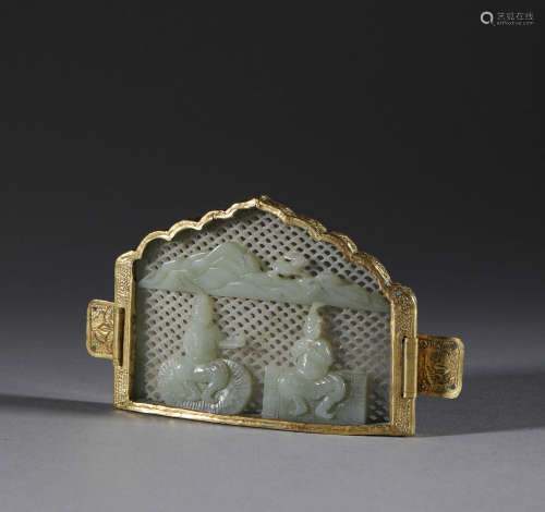 Hetian jade belt board of Liao Dynasty遼代和田玉帶板