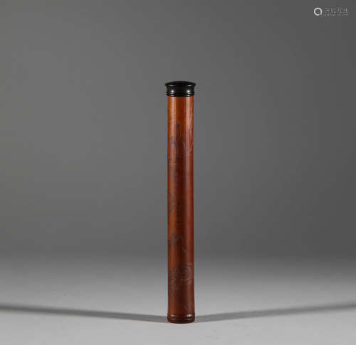 Bamboo incense tube in Qing Dynasty清代竹雕香筒