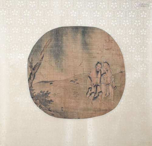 Chinese ink painting (anonymous) silk Mirror Heart中國水墨畫...