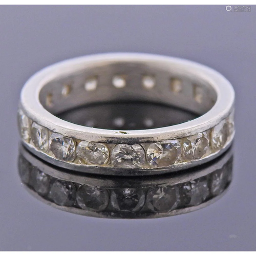 Platinum 1.80ctw Diamond Eternity Wedding Band Ring