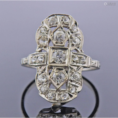 Art Deco 18k Gold Diamond Ring