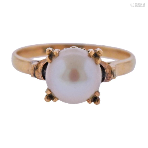 18k Gold Pearl Ring