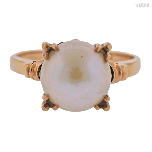 18k Gold Pearl Ring