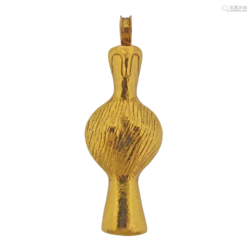 Lalaounis Greece 22k Gold Amphora Pendant